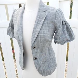Banana Republic Short Sleeve Cropped Gray Blazer